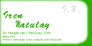 iren matulay business card