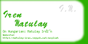 iren matulay business card